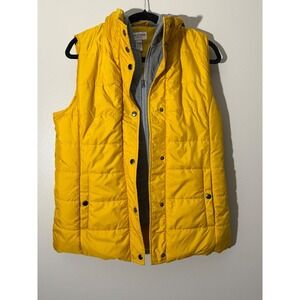 Arizona Puffer Vest Hooded Sleeveless Padded Quilted Yellow Mens‎ Size L